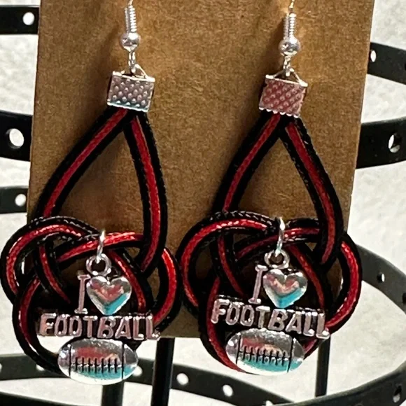 Handmade Football Fan Edition Paracord Earrings - Picture 3 of 3